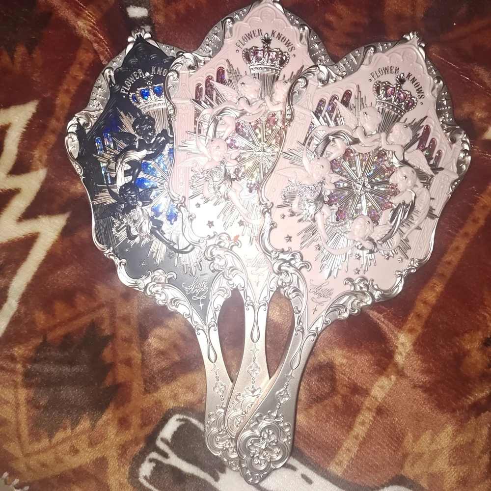 Flower Knows Vintage Hand Mirror Set - Black, Pink, Silver - Picture 1 of 3